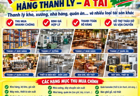 THU MUA THANH LÝ KHO, XƯỞNG, NHÀ HÀNG, QUÁN ĂN GIÁ CAO 